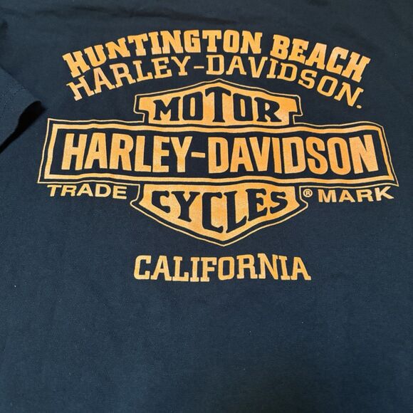 Harley Davidson T shirt Men 2XL Eagle USA Flag Huntington Beach Made in USA 2025 - Picture 6 of 12